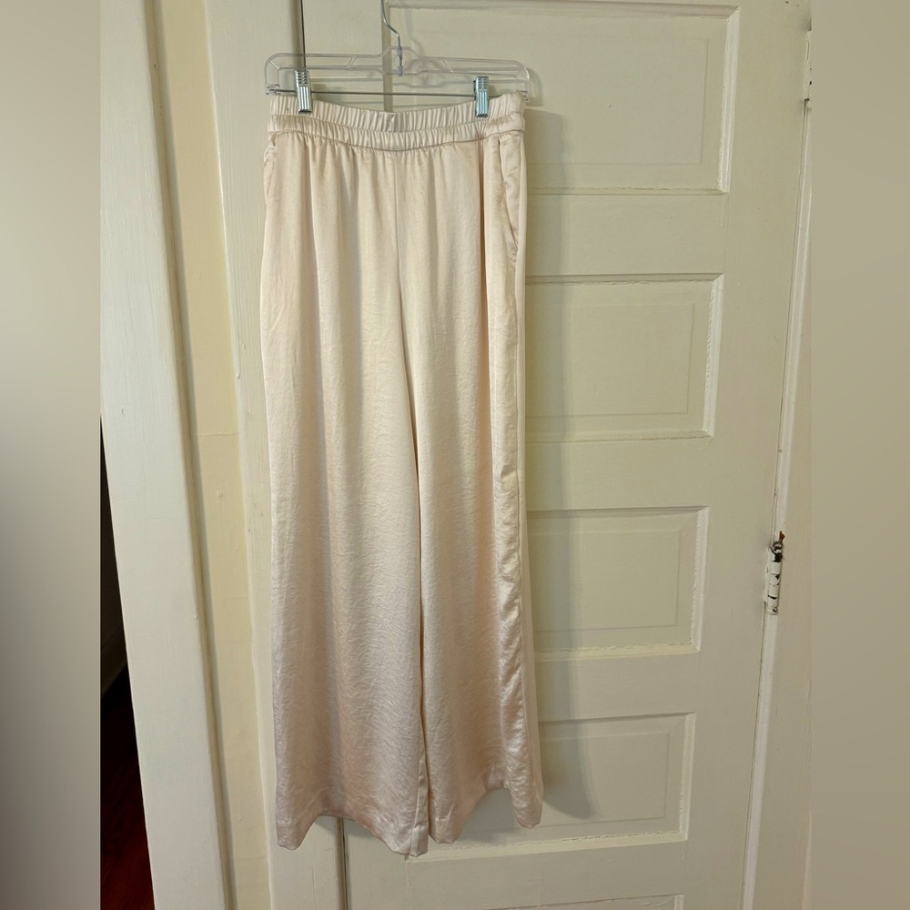 Satin wide leg pants